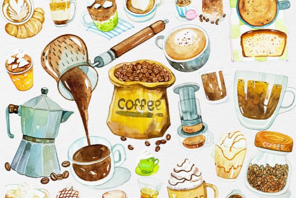 Download Coffee Clipart Watercolor DIY Elements - Element Collection
