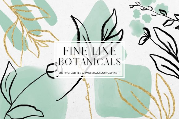 Download Fine Line Floral, Green Watercolour - Fine line Collection
