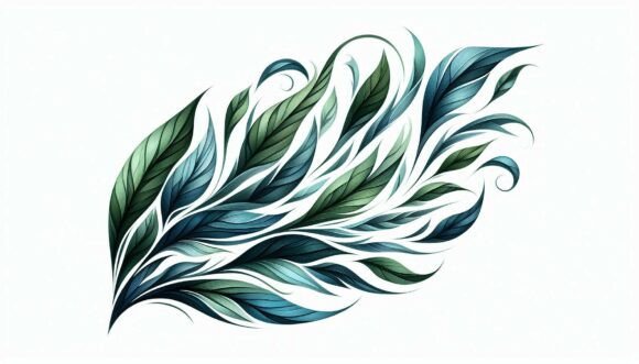 Download Stylized Leaves in Wind Dance – Acrylic - Acrylic Collection