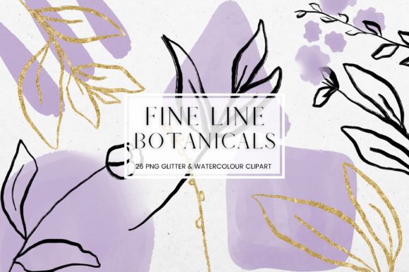 Download Fine Line Floral, Purple Watercolour - Fine line Collection