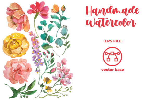 Download Watercolor Flower Elements Hand Draw - Element Collection