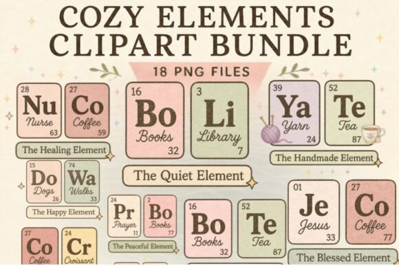 Download Cozy Elements Clipart Bundle PNG, Faux - Element Collection