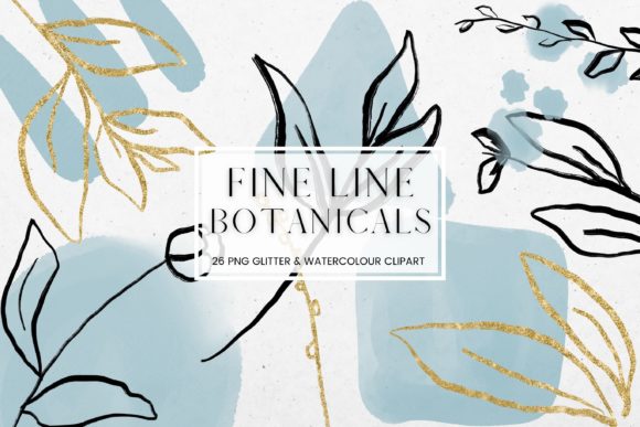 Download Fine Line Floral, Blue Watercolour - Fine line Collection