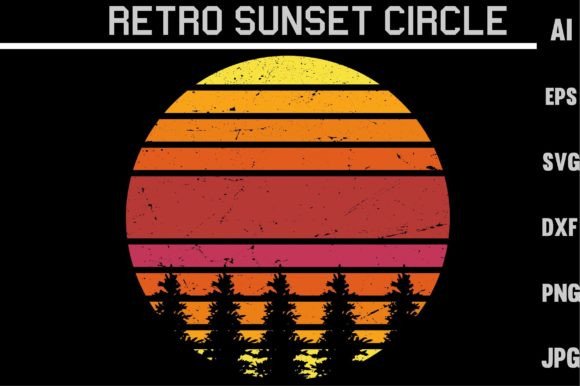 Download Retro Sunset Circle - Circle Collection