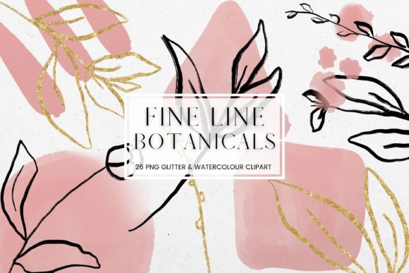 Download Fine Line Floral, Pink Watercolour - Fine line Collection