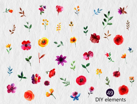 Download Blooming Watercolors Pink DIY Elements - Element Collection