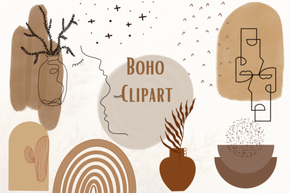 Download Boho Clipart 45 Elements Earth Tones - Element Collection