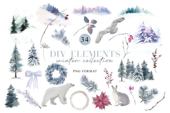 Download Winter Floral DIY Elements - Element Collection