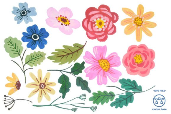 Download Watercolor Flower Elements Clip Art - Element Collection