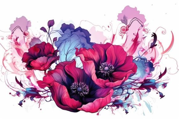 Download Artistic Backgrounds Poppy Field Art - Artistic backgrounds Collection