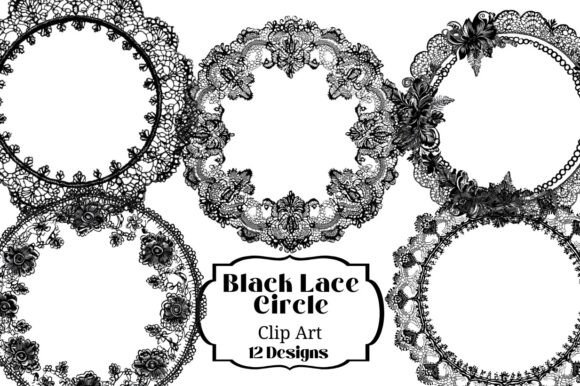 Download 12 Black Lace Circle Frame Clip Art - Circle Collection