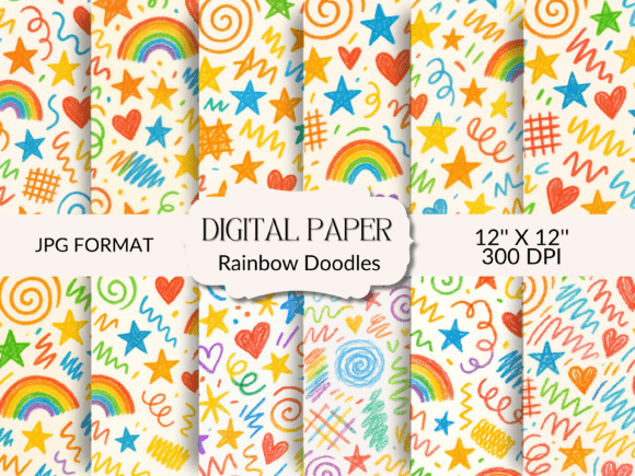 Download Rainbow Doodles Artistic Backgrounds - Artistic backgrounds Collection