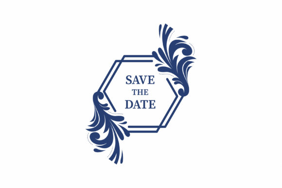 Download Element Floral Save Date Banner Hexagon - Element Collection
