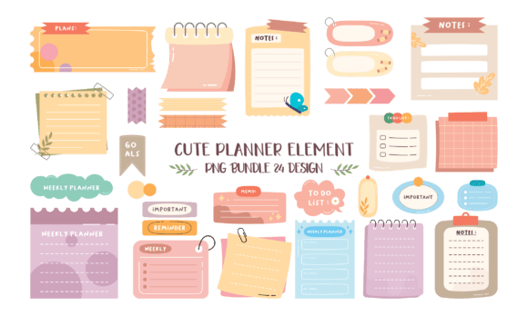 Download Cute Planner Element PNG Bundle - Element Collection