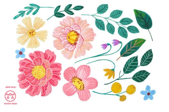 Download Watercolor Flower Elements - Element Collection