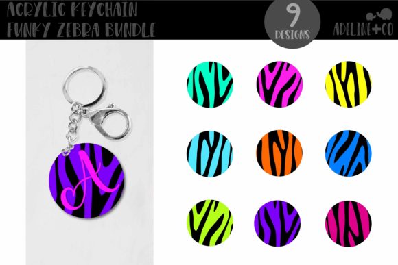Download Acrylic Keychain Funky Zebra Bundle - Acrylic Collection