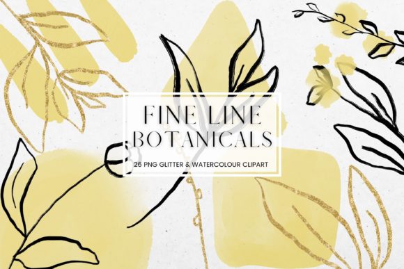 Download Fine Line Floral, Yellow Watercolour - Fine line Collection