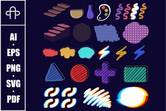 Download Abstract Elements Retro Vector Set - Element Collection
