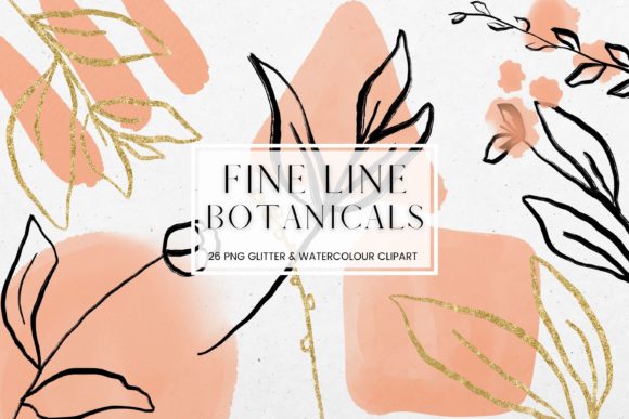 Download Fine Line Floral, Orange Watercolour - Fine line Collection