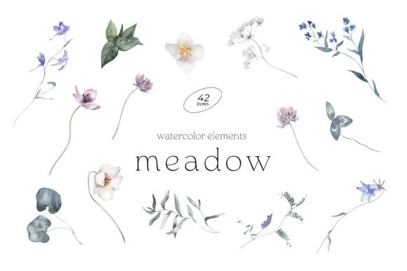Download Meadow Watercolor DIY Elements - Element Collection